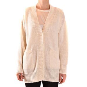 Dondup Buttoned Cardigan with Pockets Women white Sweaters & Cardigans